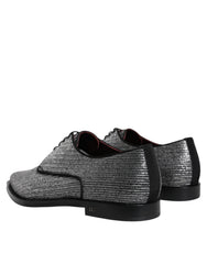 Dolce & Gabbana Silver Polyurethane Derby Formal Dress Shoes - Retail Flare
