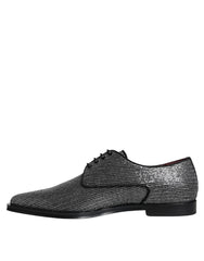 Dolce & Gabbana Silver Polyurethane Derby Formal Dress Shoes - Retail Flare