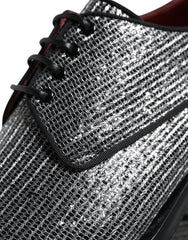 Dolce & Gabbana Silver Polyurethane Derby Formal Dress Shoes - Retail Flare