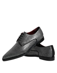 Dolce & Gabbana Silver Polyurethane Derby Formal Dress Shoes - Retail Flare