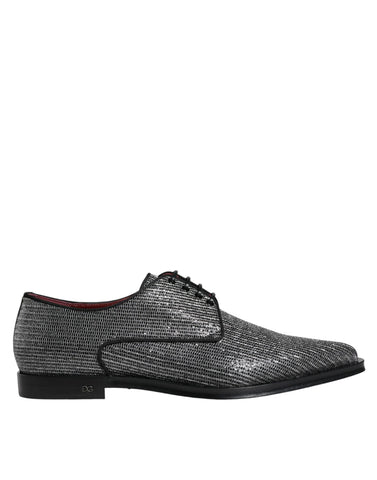 Dolce & Gabbana Silver Polyurethane Derby Formal Dress Shoes - Retail Flare