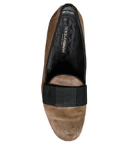 Dolce & Gabbana Brown Calf Hair Leather Loafers Formal Dress Shoes - Retail Flare