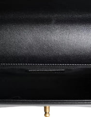 Chanel Black Large Lambskin Double Chain Gold Leather Shoulder Bag - Retail Flare