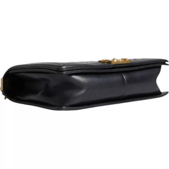 Chanel Black Large Lambskin Double Chain Gold Leather Shoulder Bag - Retail Flare