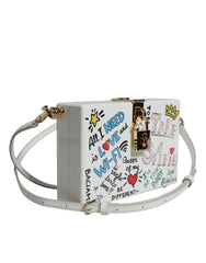 Dolce & Gabbana White Graffiti Print Clutch Crossbody Bag - Retail Flare