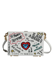 Dolce & Gabbana White Graffiti Print Clutch Crossbody Bag - Retail Flare