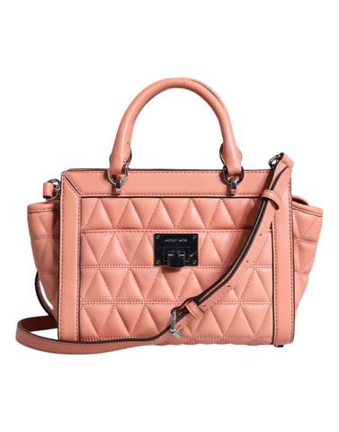 Michael Kors Peach Quilted Leather Logo Crossbody VIVIANNE Messenger Bag - Retail Flare