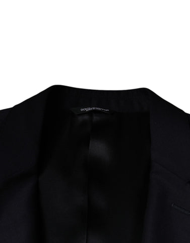 Dolce & Gabbana Dark Blue Wool Single Breasted Dress Coat Blazer - Retail Flare