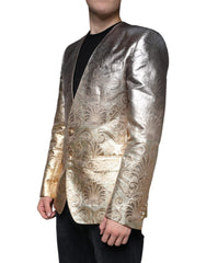 Dolce & Gabbana Gold Jacquard Single Breasted Dress Blazer - Retail Flare