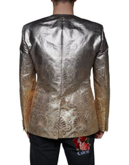 Dolce & Gabbana Gold Jacquard Single Breasted Dress Blazer - Retail Flare