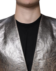 Dolce & Gabbana Gold Jacquard Single Breasted Dress Blazer - Retail Flare