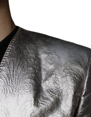Dolce & Gabbana Gold Jacquard Single Breasted Dress Blazer - Retail Flare