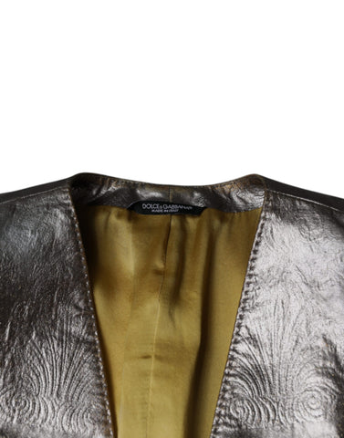 Dolce & Gabbana Gold Jacquard Single Breasted Dress Blazer - Retail Flare