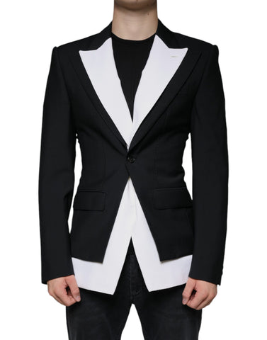 Dolce & Gabbana Black White Single Breasted Dress Blazer - Retail Flare