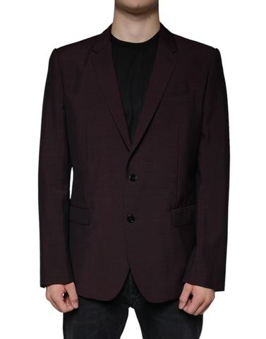 Dolce & Gabbana Bordeaux Wool Single Breasted Dress Blazer - Retail Flare