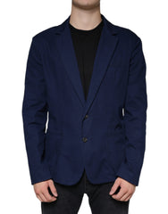 Dolce & Gabbana Blue Notch Single Breasted Dress Coat Blazer - Retail Flare