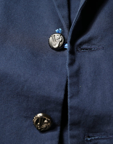 Dolce & Gabbana Blue Notch Single Breasted Dress Coat Blazer - Retail Flare