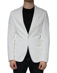 Dondup White Single Breasted One Button Dress Formal Blazer - Retail Flare