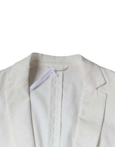 Dondup White Single Breasted One Button Dress Formal Blazer - Retail Flare