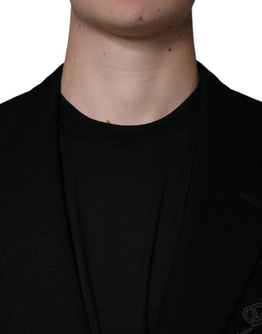 Dolce & Gabbana Black Crown Bee Single Breasted Coat Blazer - Retail Flare