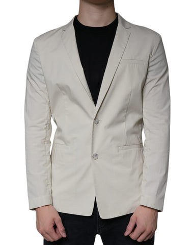 Paolo Pecora Milano Beige Single Breasted Dress Formal Coat Blazer - Retail Flare