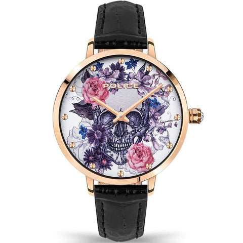 Police Black Leather Watch - Retail Flare