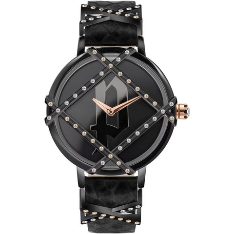 Police Black Leather Watch - Retail Flare