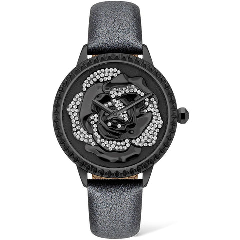 Police Black Leather Watch - Retail Flare