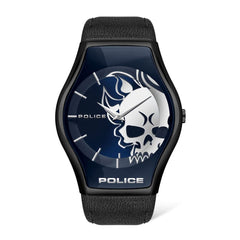 Police Black Leather Watch - Retail Flare