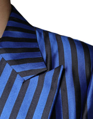 Dolce & Gabbana Metallic Blue Stripes Formal 3 Piece Suit - Retail Flare