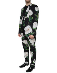 Dolce & Gabbana Black Rose Cotton Men Formal 2 Piece Suit - Retail Flare