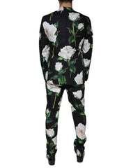 Dolce & Gabbana Black Rose Cotton Men Formal 2 Piece Suit - Retail Flare