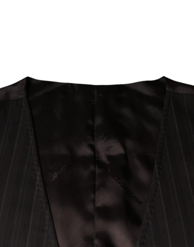Dolce & Gabbana Black Cotton Waistcoat Dress Formal Vest - Retail Flare