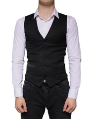 Dolce & Gabbana Black Wool Waistcoat Dress Formal Vest - Retail Flare