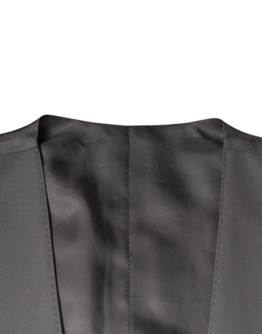 Dolce & Gabbana Light Gray Wool Formal Dress Waistcoat Vest - Retail Flare
