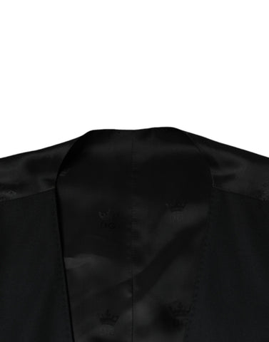 Dolce & Gabbana Black Wool Waistcoat Dress Formal Vest - Retail Flare