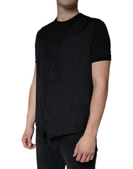Dolce & Gabbana Black Wool Waistcoat Dress Formal Vest - Retail Flare