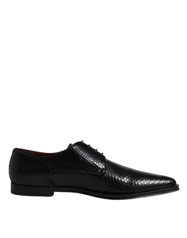 Dolce & Gabbana Black Leather Derby Formal Dress Shoes - Retail Flare