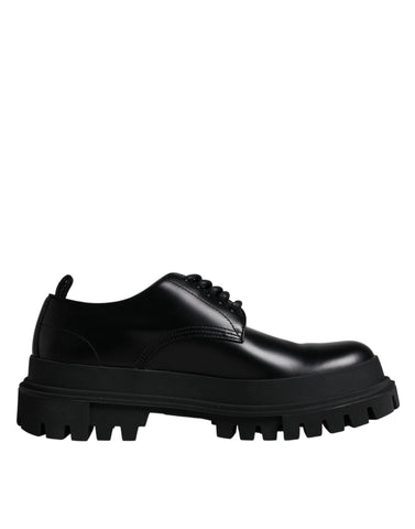 Dolce & Gabbana Black Leather Lace Up Trekking Dress Shoes - Retail Flare