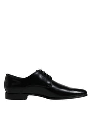 Dolce & Gabbana Black Leather Lace Up Men Derby Formal Shoes - Retail Flare