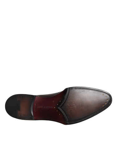 Dolce & Gabbana Black Leather Lace Up Men Derby Formal Shoes - Retail Flare