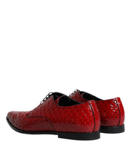 Dolce & Gabbana Red Textured Varnished Derby Men Formal Shoes - Retail Flare