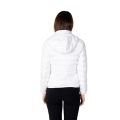 EA7 Emporio Armani White Polyester Jackets & Coat EA7 Emporio Armani Retail Flare