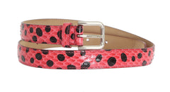 Dolce & Gabbana Polka Dot Snakeskin Belt with Silver Buckle - Retail Flare