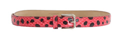 Dolce & Gabbana Polka Dot Snakeskin Belt with Silver Buckle - Retail Flare