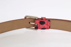 Dolce & Gabbana Polka Dot Snakeskin Belt with Silver Buckle - Retail Flare