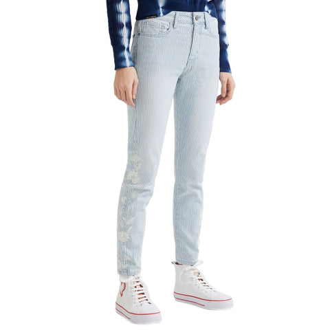 Desigual Light Blue Elastane Jeans & Pant - Retail Flare