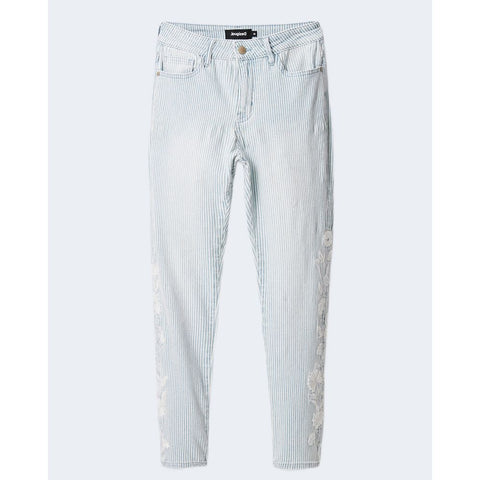 Desigual Light Blue Elastane Jeans & Pant - Retail Flare