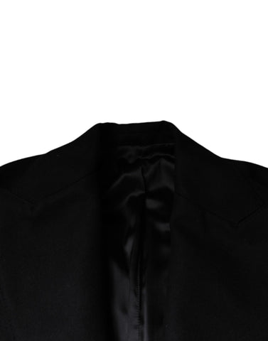 Dolce & Gabbana Black Wool Double Breasted Men Coat Jacket - Retail Flare