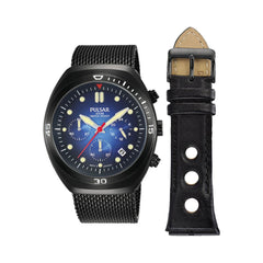 Pulsar Black Steel Watch - Retail Flare
